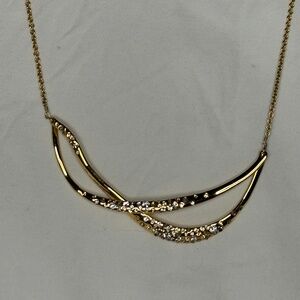 Alexis Bittar Crystal Studded Gold Reversible Necklace